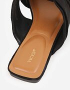 vices Papuci Negre Tip Mule cu Nod Decorativ Elitina