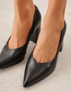 vices Pompe negre cu toc geometric și branț din piele Modvire