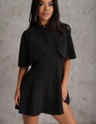 vices Rochie ajustată în stil elegant cu narzutka tip pelerină Agatea Neagră