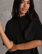 vices Rochie ajustată în stil elegant cu narzutka tip pelerină Agatea Neagră