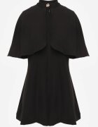 vices Rochie ajustată în stil elegant cu narzutka tip pelerină Agatea Neagră