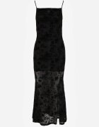 vices Rochie asortată pe bretele din plasă cu model floral din velur Zimvia Neagră