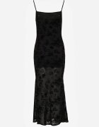vices Rochie asortată pe bretele din plasă cu model floral din velur Zimvia Neagră