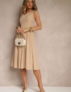 vices Rochie Bej Basic cu Croială Evazată Tolaneia