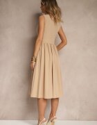 vices Rochie Bej Basic cu Croială Evazată Tolaneia