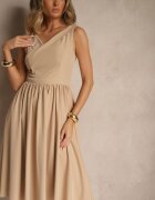 vices Rochie Bej Basic cu Croială Evazată Tolaneia