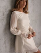 vices Rochie Bej Decorată cu Mâneci Transparente și Buline Celziva