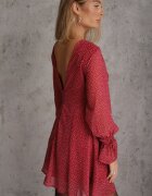 vices Rochie Bordeaux Decorată cu Mâneci Transparente și Buline Celziva
