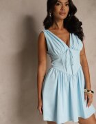 vices Rochie Cloș Albastră Fără Mâneci Decorată cu Fundă Folawenna