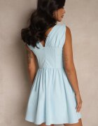 vices Rochie Cloș Albastră Fără Mâneci Decorată cu Fundă Folawenna