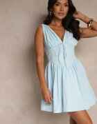 vices Rochie Cloș Albastră Fără Mâneci Decorată cu Fundă Folawenna