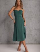 vices Rochie Cloș Verde Midi cu Despicătură cu Bretele Josine