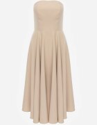 vices Rochie-corset cu croi evazat și decolteu bandeau Reunegan Bej