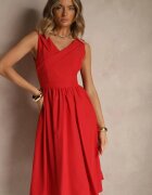 vices Rochie De bază Roșie cu croi evazat Tolaneia