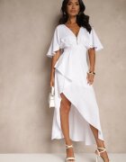 vices Rochie de cocktail Bej deschis Asimetrică Decorată cu volan Nelioraia