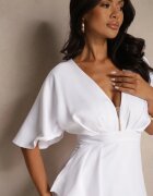 vices Rochie de cocktail Bej deschis Asimetrică Decorată cu volan Nelioraia