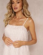 vices Rochie de cocktail bej mini cu pene subțiri Clotile