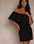 vices Rochie de Cocktail Neagră cu Decolteu Spaniol Penare