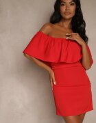 vices Rochie de Cocktail Roșie cu Decolteu Spaniol Penare