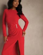 vices Rochie de cocktail Roșie Decorată cu perle și drapaje Odarre