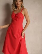 vices Rochie de cocktail roșie tip corset cu partea de jos evazată Kolinnea