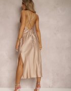 vices Rochie de Satin Bej Klepheithe