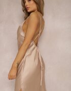 vices Rochie de Satin Bej Klepheithe