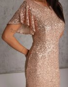 vices Rochie de seară cu paiete și mâneci fluture Ellinor Aurie