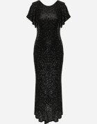 vices Rochie de seară cu paiete și mâneci fluture Ellinor Neagră