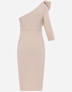 vices Rochie elegantă asimetrică cu ornament la umăr cu croială asortată Tesson Bej