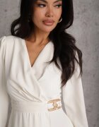 vices Rochie elegantă bej deschisă cu croială petrecută decorată cu aplicație în talie Zilendra