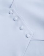 vices Rochie elegantă cu mâneci bufante spate descoperit și tip cravată Haritte Albastră