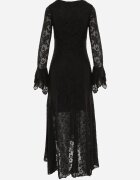 vices Rochie elegantă din dantelă decorată cu volane asimetrice Unassemia Neagră