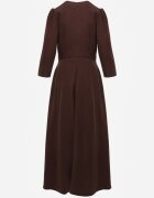 vices Rochie Elegantă Maro cu Croială Petrecută Decorată cu Aplicație în Talie Zilendra