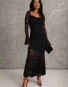 vices Rochie Elegantă Neagră din Dantelă cu Legătură la Spate Drenvienne