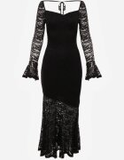 vices Rochie Elegantă Neagră din Dantelă cu Legătură la Spate Drenvienne