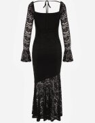 vices Rochie Elegantă Neagră din Dantelă cu Legătură la Spate Drenvienne