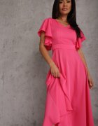vices Rochie Fucsia cu croi evazat cu volane Bouchard