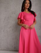 vices Rochie Fucsia cu croi evazat cu volane Bouchard