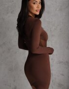 vices Rochie Maro Bodycon cu Inserție Transparentă Tip Corset Necotte
