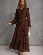 vices Rochie Maro Tip cămașă cu Volan Stil rustic Arivite