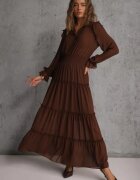 vices Rochie Maro Tip cămașă cu Volan Stil rustic Arivite