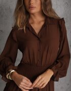 vices Rochie Maro Tip cămașă cu Volan Stil rustic Arivite