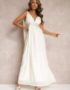 vices Rochie Maxi Bej Evazată Decorată cu Paiete cu Bretele Late Nedilva