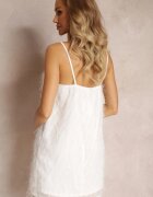 vices Rochie Mini De cocktail Albă cu pene subțiri Clotile