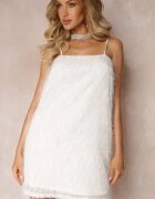 vices Rochie Mini De cocktail Albă cu pene subțiri Clotile