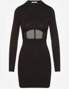 vices Rochie Neagră Bodycon cu Inserție Transparentă Tip Corset Necotte