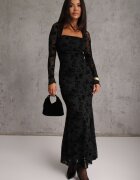 vices Rochie neagră Bodycon din plasă cu model floral Rivita