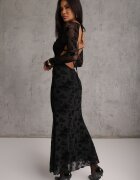 vices Rochie neagră Bodycon din plasă cu model floral Rivita