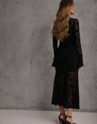 vices Rochie Neagră De Cocktail din Plasă cu Model de Catifea Fyreleva